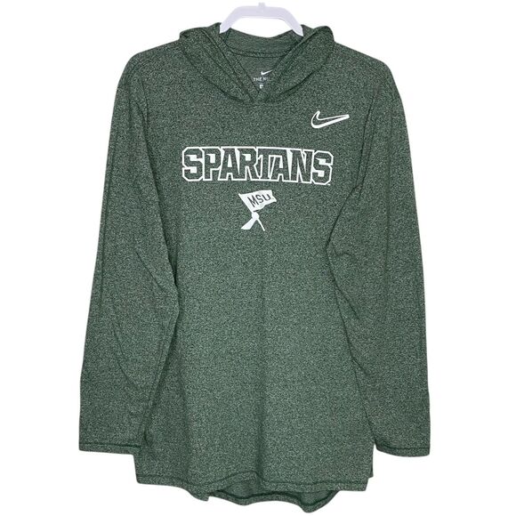 Nike MSU Spartans Hoodie XL Green Sweatshirt Michigan State Lightweight Pullover - Picture 1 of 9